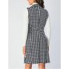 imageSOLY HUX Womens Plaid Houndstooth Print Blazer Long Vest Top Sleeveless Cardigan JacketBlack Houndstooth