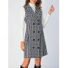 imageSOLY HUX Womens Plaid Houndstooth Print Blazer Long Vest Top Sleeveless Cardigan JacketBlack Houndstooth