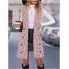 imageSOLY HUX Womens Plaid Houndstooth Print Blazer Long Vest Top Sleeveless Cardigan JacketDusty Pink Houndstooth