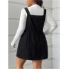 imageSOLY HUX Womens Plus Size Corduroy Overall Dress Sleeveless Pinafore Mini Dress JumperPure Black