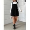 imageSOLY HUX Womens Plus Size Corduroy Overall Dress Sleeveless Pinafore Mini Dress JumperPure Black