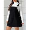 imageSOLY HUX Womens Plus Size Corduroy Overall Dress Sleeveless Pinafore Mini Dress JumperPure Black