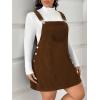imageSOLY HUX Womens Plus Size Corduroy Overall Dress Sleeveless Pinafore Mini Dress JumperPure Brown