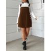 imageSOLY HUX Womens Plus Size Corduroy Overall Dress Sleeveless Pinafore Mini Dress JumperPure Brown