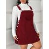 imageSOLY HUX Womens Plus Size Corduroy Overall Dress Sleeveless Pinafore Mini Dress JumperPure Burgundy