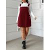 imageSOLY HUX Womens Plus Size Corduroy Overall Dress Sleeveless Pinafore Mini Dress JumperPure Burgundy