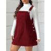 imageSOLY HUX Womens Plus Size Corduroy Overall Dress Sleeveless Pinafore Mini Dress JumperPure Burgundy