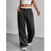 imageSOLY HUX Womens Striped Pants Color Block High Waisted Wide Leg Casual Work Office Long TrousersBlack and White Striped