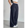 imageSOLY HUX Womens Striped Pants Color Block High Waisted Wide Leg Casual Work Office Long TrousersDark Blue Striped