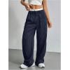 imageSOLY HUX Womens Striped Pants Color Block High Waisted Wide Leg Casual Work Office Long TrousersDark Blue Striped