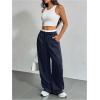 imageSOLY HUX Womens Striped Pants Color Block High Waisted Wide Leg Casual Work Office Long TrousersDark Blue Striped