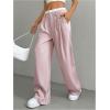 imageSOLY HUX Womens Striped Pants Color Block High Waisted Wide Leg Casual Work Office Long TrousersDusty Pink Striped