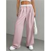 imageSOLY HUX Womens Striped Pants Color Block High Waisted Wide Leg Casual Work Office Long TrousersDusty Pink Striped