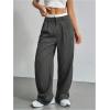 imageSOLY HUX Womens Striped Pants Color Block High Waisted Wide Leg Casual Work Office Long TrousersGrey Striped