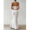 imageSOLY HUX Womens Two Piece Outfits Twist Front Halter Cami Tops and Skirt Summer SetPlain White