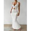 imageSOLY HUX Womens Two Piece Outfits Twist Front Halter Cami Tops and Skirt Summer SetPlain White