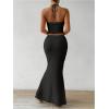 imageSOLY HUX Womens Two Piece Outfits Twist Front Halter Cami Tops and Skirt Summer SetPure Black