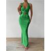 imageSOLY HUX Womens Two Piece Outfits Twist Front Halter Cami Tops and Skirt Summer SetPure Green