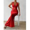 imageSOLY HUX Womens Two Piece Outfits Twist Front Halter Cami Tops and Skirt Summer SetPure Red
