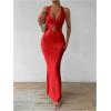 imageSOLY HUX Womens Two Piece Outfits Twist Front Halter Cami Tops and Skirt Summer SetPure Red