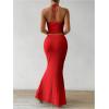 imageSOLY HUX Womens Two Piece Outfits Twist Front Halter Cami Tops and Skirt Summer SetPure Red