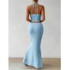 imageSOLY HUX Womens Two Piece Outfits Twist Front Halter Cami Tops and Skirt Summer SetSolid Blue