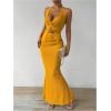 imageSOLY HUX Womens Two Piece Outfits Twist Front Halter Cami Tops and Skirt Summer SetSolid Gold