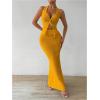 imageSOLY HUX Womens Two Piece Outfits Twist Front Halter Cami Tops and Skirt Summer SetSolid Gold