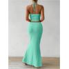 imageSOLY HUX Womens Two Piece Outfits Twist Front Halter Cami Tops and Skirt Summer SetSolid Lime Green