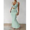 imageSOLY HUX Womens Two Piece Outfits Twist Front Halter Cami Tops and Skirt Summer SetSolid Mint Green