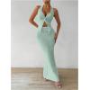 imageSOLY HUX Womens Two Piece Outfits Twist Front Halter Cami Tops and Skirt Summer SetSolid Mint Green