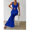 imageSOLY HUX Womens Two Piece Outfits Twist Front Halter Cami Tops and Skirt Summer SetSolid Royal Blue