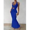 imageSOLY HUX Womens Two Piece Outfits Twist Front Halter Cami Tops and Skirt Summer SetSolid Royal Blue