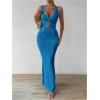 imageSOLY HUX Womens Two Piece Outfits Twist Front Halter Cami Tops and Skirt Summer SetSolid Teal Blue