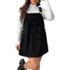 imageSOLY HUX Womens Plus Size Corduroy Overall Dress Sleeveless Pinafore Mini Dress JumperPure Black