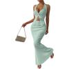 imageSOLY HUX Womens Two Piece Outfits Twist Front Halter Cami Tops and Skirt Summer SetSolid Mint Green