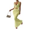 imageSOLY HUX Womens Two Piece Outfits Twist Front Halter Cami Tops and Skirt Summer SetSolid Yellow