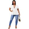 imageSOLY HUX Women Plus Size Sexy Criss Cross V Neck Short Sleeve Babydoll Peplum Top Blouses ShirtsSolid White