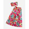 imageSOLY HUX Womens Boho 2 Piece Outfits Floral Print Colorful Tube Top and Ruffle Hem Maxi Skirt SetMulticoloured Floral
