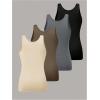 imageSOLY HUX Womens Plus Size 4 Packs Long Tank Tops Sleeveless Undershirts Layering Basic VestsBeige Khaki Grey Black