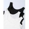 imageSOLY HUX Womens Plus Size 4 Packs Long Tank Tops Sleeveless Undershirts Layering Basic VestsBlack and White