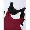 imageSOLY HUX Womens Plus Size 4 Packs Long Tank Tops Sleeveless Undershirts Layering Basic VestsWhite Burgundy Black