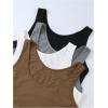 imageSOLY HUX Womens Plus Size 4 Packs Long Tank Tops Sleeveless Undershirts Layering Basic VestsWhite Khaki Grey Black