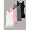 imageSOLY HUX Womens Plus Size 4 Packs Long Tank Tops Sleeveless Undershirts Layering Basic VestsWhite Pink Grey Black