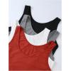imageSOLY HUX Womens Plus Size 4 Packs Long Tank Tops Sleeveless Undershirts Layering Basic VestsWhite Red Grey Black