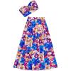 imageSOLY HUX Womens Boho 2 Piece Outfits Floral Print Colorful Tube Top and Ruffle Hem Maxi Skirt SetBlue Floral