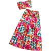 imageSOLY HUX Womens Boho 2 Piece Outfits Floral Print Colorful Tube Top and Ruffle Hem Maxi Skirt SetMulticoloured Floral