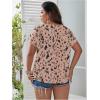 imageSOLY HUX Plus Size Blouses for Curvy Women Cute Boho Print Shirts V Neck Casual Summer Blouses TShirts TopsDusty Pink