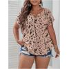 imageSOLY HUX Plus Size Blouses for Curvy Women Cute Boho Print Shirts V Neck Casual Summer Blouses TShirts TopsDusty Pink