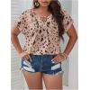 imageSOLY HUX Plus Size Blouses for Curvy Women Cute Boho Print Shirts V Neck Casual Summer Blouses TShirts TopsDusty Pink